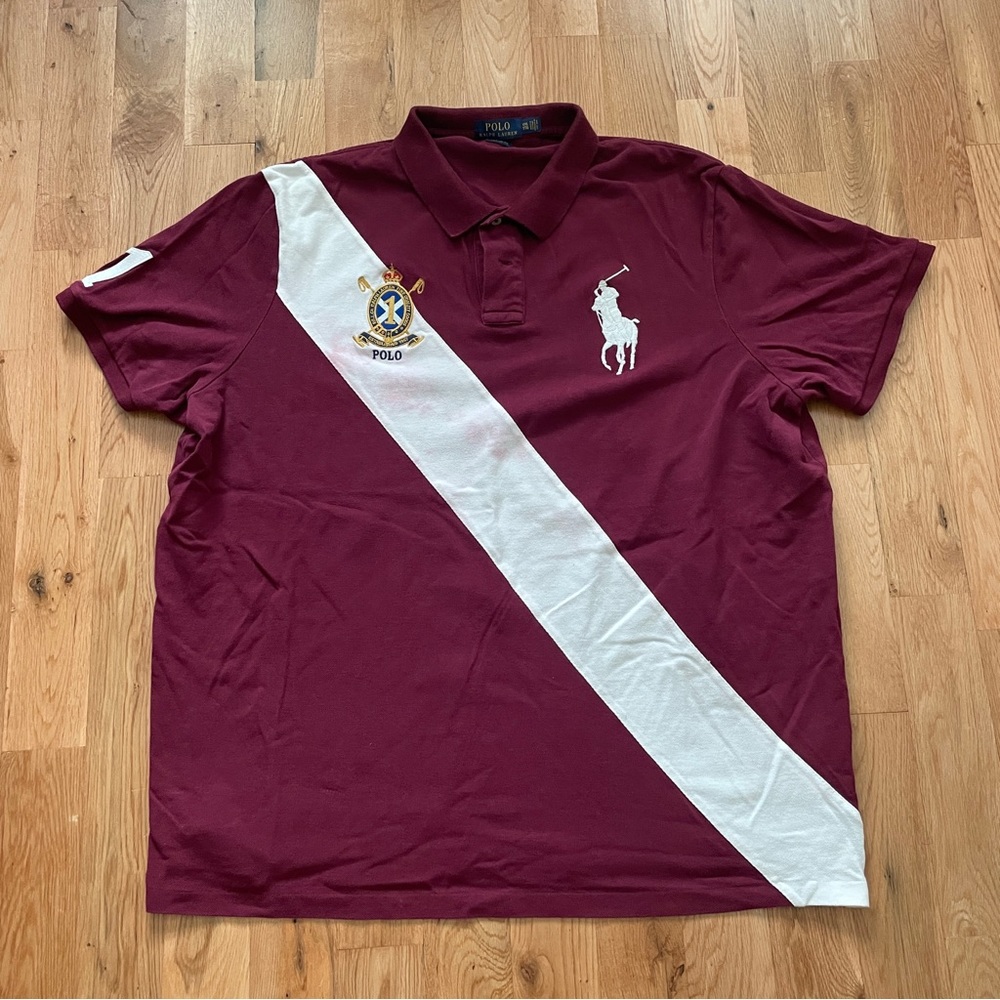 Polo Ralph Lauren Crest Big Pony Striped Diagonal Men’s Polo Shirt